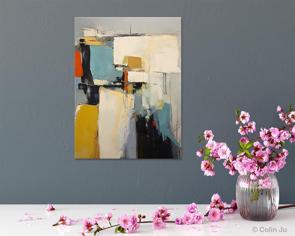 Large Modern Canvas Paintings, Heavy Texture Paintings, Large Original Wall Art Painting for Bedroom, Acrylic Paintings on Canvas-Silvia Home Craft