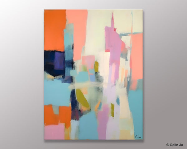 Large Modern Canvas Art for Bedroom, Original Wall Art Paintings, Large Paintings for Sale, Hand Painted Canvas Art, Acrylic Art on Canvas-Silvia Home Craft