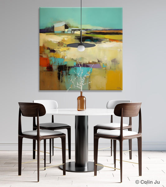 Large Landscape Canvas Paintings, Hand Painted Canvas Art, Landscape Acrylic Art, Original Abstract Art, Landscape Paintings for Living Room-Silvia Home Craft