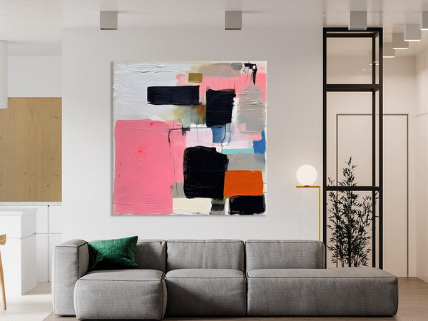 Modern Original Abstract Art, Large Wall Art for Bedroom, Geometric Modern Acrylic Art, Canvas Paintings for Sale, Contemporary Canvas Art-Silvia Home Craft