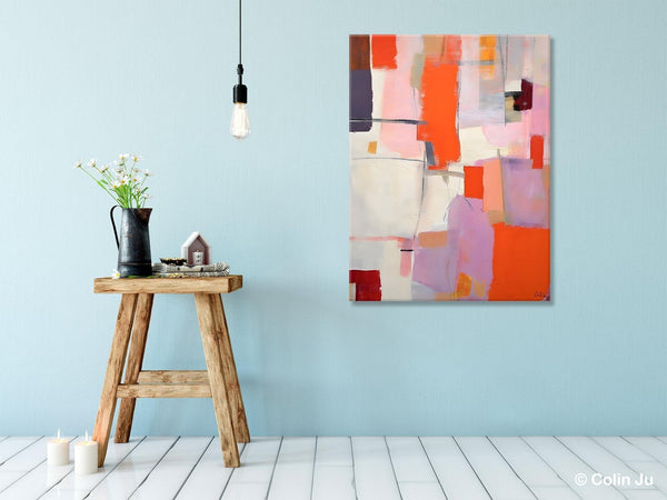 Large Modern Canvas Art for Dining Room, Simple Abstract Art, Large Original Wall Art Painting for Bedroom, Acrylic Paintings on Canvas-Silvia Home Craft