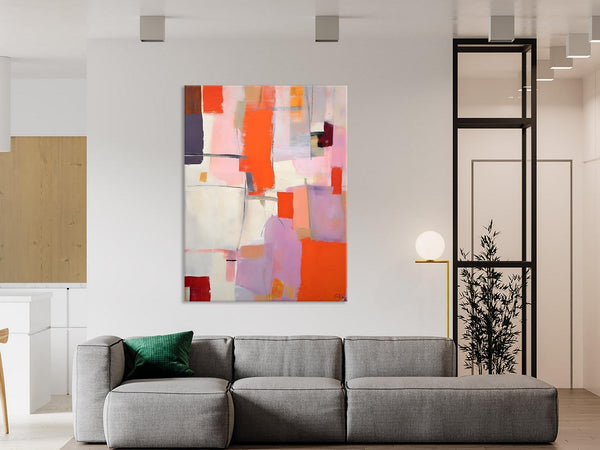 Large Modern Canvas Art for Dining Room, Simple Abstract Art, Large Original Wall Art Painting for Bedroom, Acrylic Paintings on Canvas-Silvia Home Craft