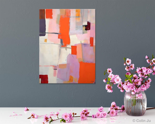 Large Modern Canvas Art for Dining Room, Simple Abstract Art, Large Original Wall Art Painting for Bedroom, Acrylic Paintings on Canvas-Silvia Home Craft