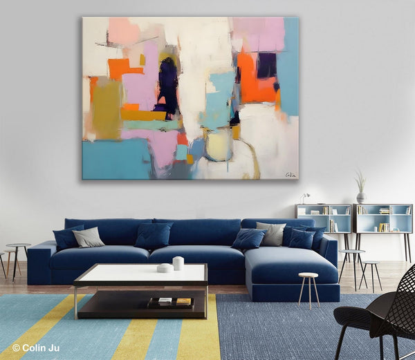 Oversized Abstract Wall Art Paintings, Large Wall Painting for Living Room, Contemporary Abstract Paintings on Canvas, Original Abstract Art-Silvia Home Craft
