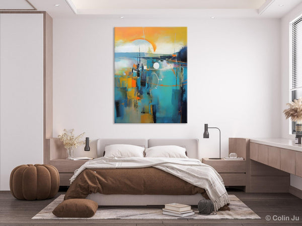 Extra Large Modern Canvas Art for Bedroom, Original Art Paintings, Large Paintings for Sale, Hand Painted Canvas Art, Acrylic Art on Canvas-Silvia Home Craft