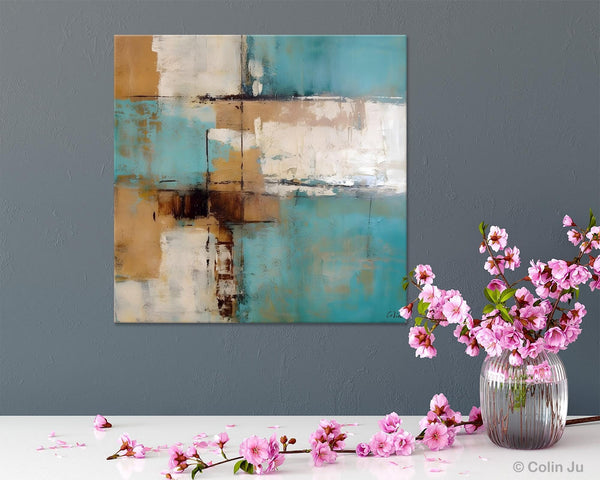 Large Wall Art for Bedroom, Geometric Modern Acrylic Art, Modern Original Abstract Art, Canvas Paintings for Sale, Contemporary Canvas Art-Silvia Home Craft