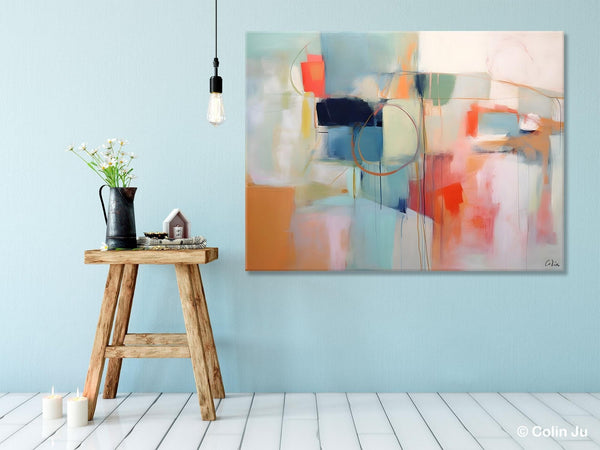 Large Modern Canvas Art, Original Abstract Art Paintings, Hand Painted Acrylic Painting on Canvas, Large Wall Art Painting for Dining Room-Silvia Home Craft