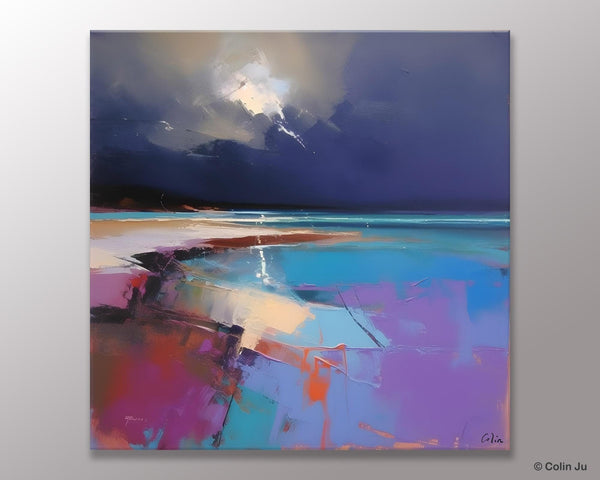 Landscape Canvas Paintings, Hand Painted Canvas Art, Landscape Acrylic Art, Original Abstract Art, Large Landscape Paintings for Living Room-Silvia Home Craft