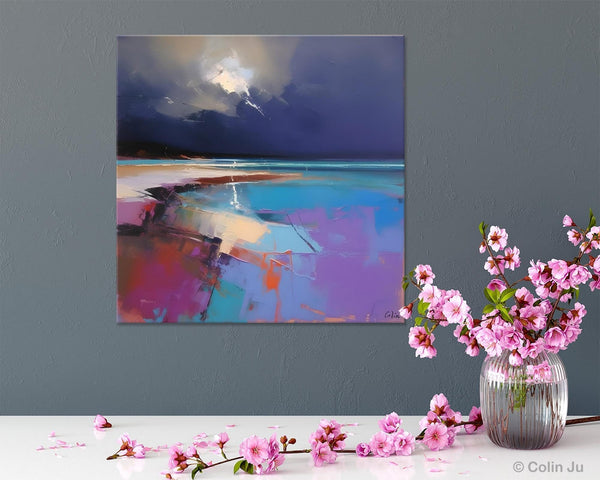Landscape Canvas Paintings, Hand Painted Canvas Art, Landscape Acrylic Art, Original Abstract Art, Large Landscape Paintings for Living Room-Silvia Home Craft