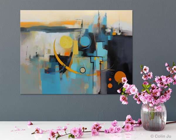 Extra Large Canvas Painting for Living Room, Original Acrylic Wall Art, Oversized Contemporary Acrylic Paintings, Abstract Canvas Paintings-Silvia Home Craft