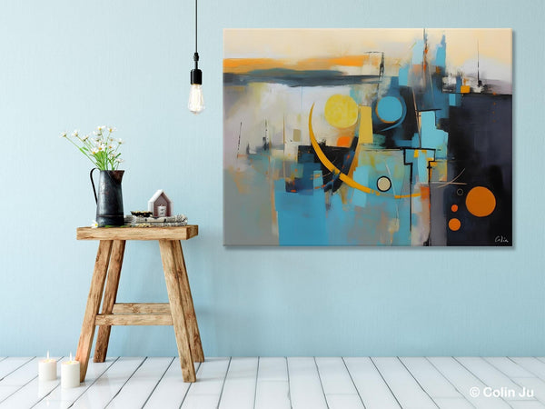 Extra Large Canvas Painting for Living Room, Original Acrylic Wall Art, Oversized Contemporary Acrylic Paintings, Abstract Canvas Paintings-Silvia Home Craft