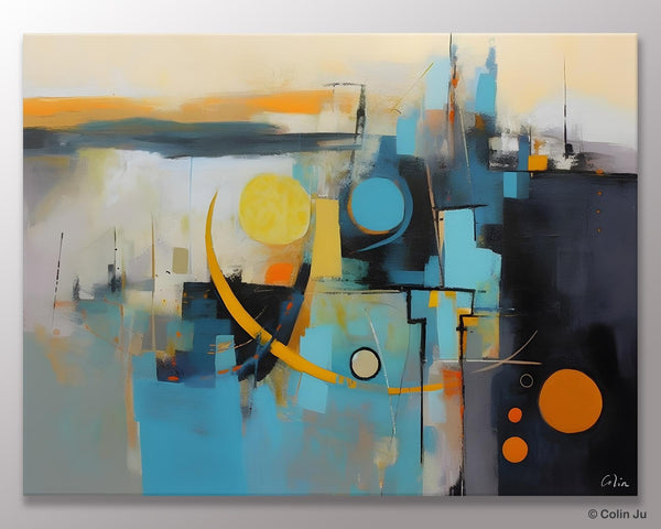 Extra Large Canvas Painting for Living Room, Original Acrylic Wall Art, Oversized Contemporary Acrylic Paintings, Abstract Canvas Paintings-Silvia Home Craft