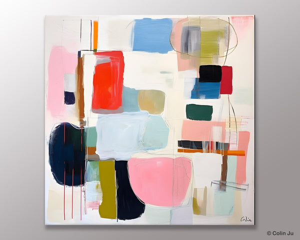 Modern Canvas Paintings, Large Abstract Painting for Bedroom, Original Abstract Wall Art, Modern Acrylic Artwork, Contemporary Canvas Art-Silvia Home Craft