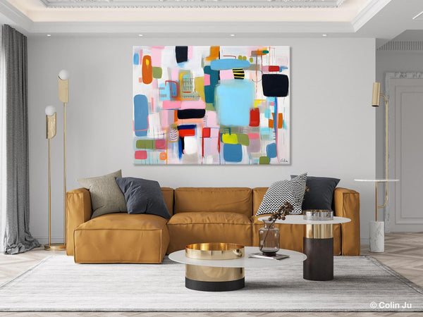 Original Abstract Art, Hand Painted Canvas Art, Modern Wall Art Ideas for Dining Room, Large Canvas Paintings, Contemporary Acrylic Painting-Silvia Home Craft