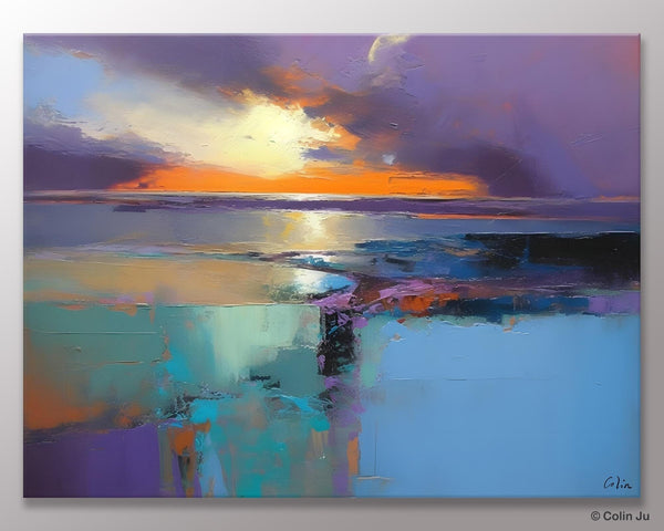 Landscape Canvas Paintings for Living Room, Original Landscape Paintings, Extra Large Modern Wall Art Paintings, Acrylic Painting on Canvas-Silvia Home Craft