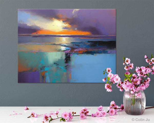 Landscape Canvas Paintings for Living Room, Original Landscape Paintings, Extra Large Modern Wall Art Paintings, Acrylic Painting on Canvas-Silvia Home Craft