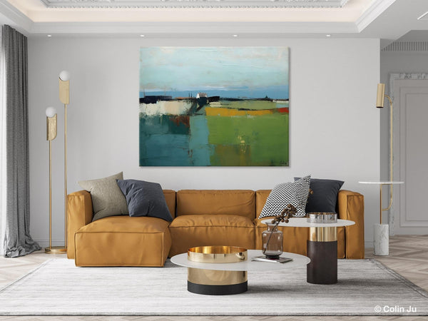 Abstract Landscape Painting for Living Room, Heavy Texture Painting, Hand Painted Canvas Art, Original Abstract Art, Acrylic Art on Canvas-Silvia Home Craft