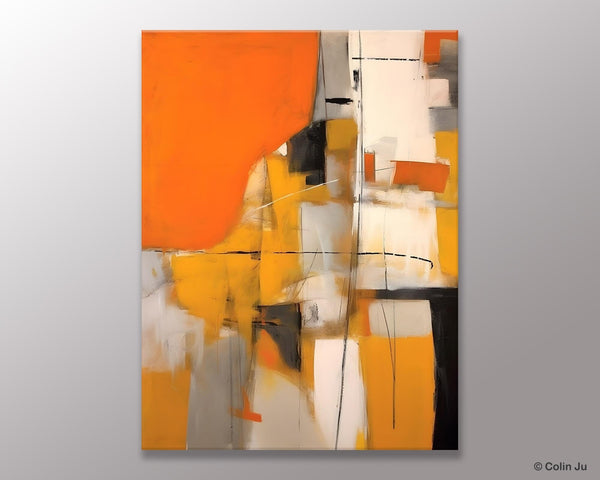 Large Paintings for Bedroom, Yellow Abstract Art Paintings, Large Contemporary Wall Art, Hand Painted Canvas Art, Original Modern Painting-Silvia Home Craft