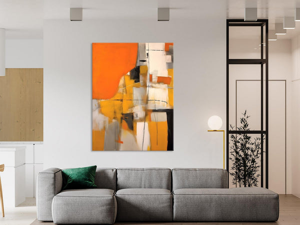 Large Paintings for Bedroom, Yellow Abstract Art Paintings, Large Contemporary Wall Art, Hand Painted Canvas Art, Original Modern Painting-Silvia Home Craft