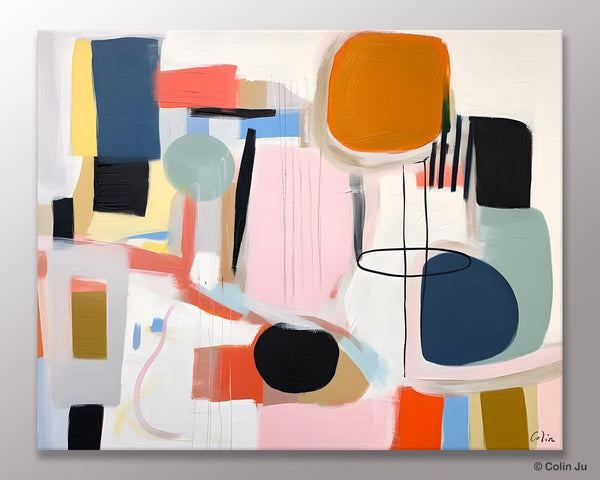 Abstract Canvas Paintings, Extra Large Canvas Painting for Living Room, Original Acrylic Wall Art, Oversized Contemporary Acrylic Paintings-Silvia Home Craft