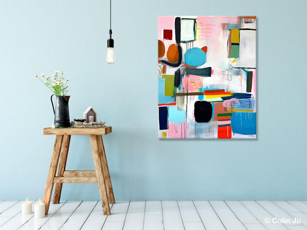 Original Acrylic Wall Art, Oversized Contemporary Acrylic Paintings, Abstract Canvas Paintings, Extra Large Canvas Painting for Living Room-Silvia Home Craft