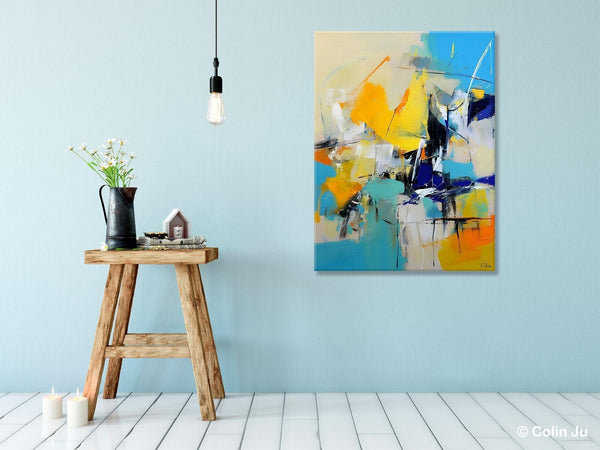 Original Canvas Wall Art, Oversized Contemporary Acrylic Paintings, Modern Abstract Paintings, Extra Large Canvas Painting for Living Room-Silvia Home Craft