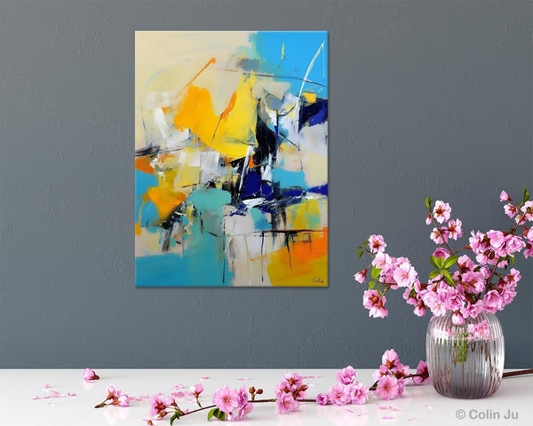 Original Canvas Wall Art, Oversized Contemporary Acrylic Paintings, Modern Abstract Paintings, Extra Large Canvas Painting for Living Room-Silvia Home Craft