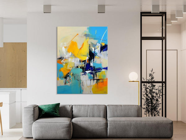 Original Canvas Wall Art, Oversized Contemporary Acrylic Paintings, Modern Abstract Paintings, Extra Large Canvas Painting for Living Room-Silvia Home Craft