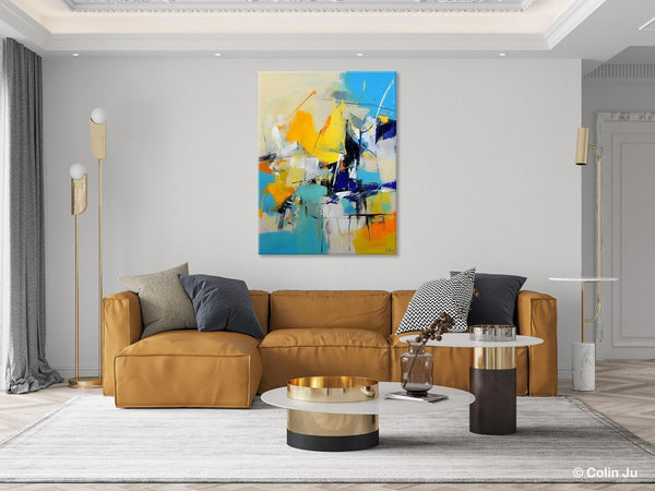 Original Canvas Wall Art, Oversized Contemporary Acrylic Paintings, Modern Abstract Paintings, Extra Large Canvas Painting for Living Room-Silvia Home Craft