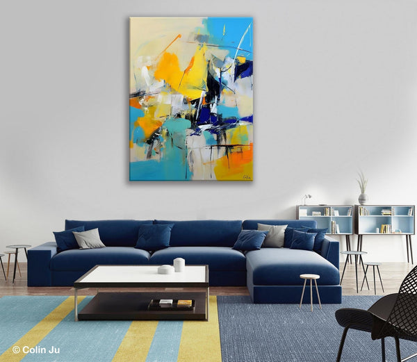 Original Canvas Wall Art, Oversized Contemporary Acrylic Paintings, Modern Abstract Paintings, Extra Large Canvas Painting for Living Room-Silvia Home Craft