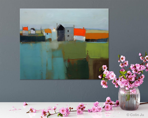 Abstract Landscape Paintings, Extra Large Canvas Painting for Living Room, Large Original Abstract Wall Art, Contemporary Acrylic Paintings-Silvia Home Craft