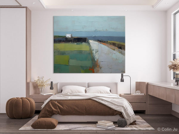 Heavy Texture Canvas Art, Abstract Landscape Paintings, Extra Large Canvas Painting for Living Room, Large Original Abstract Wall Art-Silvia Home Craft