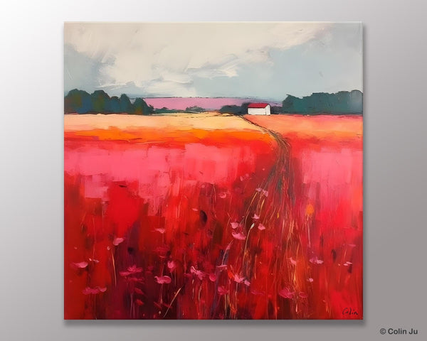Original Landscape Paintings, Oversized Modern Wall Art Paintings, Modern Acrylic Artwork on Canvas, Large Abstract Painting for Living Room-Silvia Home Craft