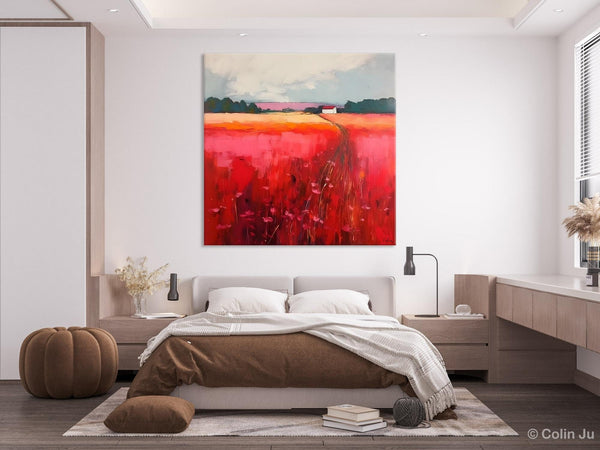 Original Landscape Paintings, Oversized Modern Wall Art Paintings, Modern Acrylic Artwork on Canvas, Large Abstract Painting for Living Room-Silvia Home Craft