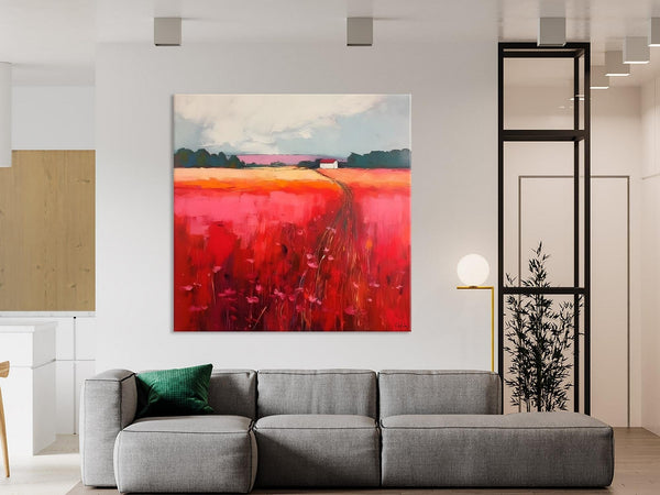 Original Landscape Paintings, Oversized Modern Wall Art Paintings, Modern Acrylic Artwork on Canvas, Large Abstract Painting for Living Room-Silvia Home Craft