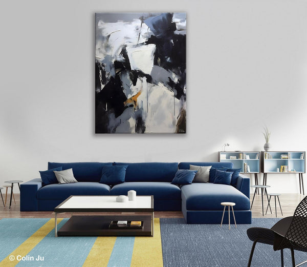 Extra Large Painting on Canvas, Contemporary Acrylic Paintings, Extra Large Canvas Paintings for Bedroom, Large Original Abstract Wall Art-Silvia Home Craft