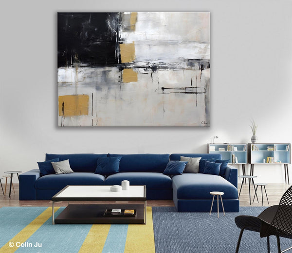 Original Abstract Art, Modern Wall Art Ideas for Bedroom, Extra Large Canvas Paintings, Impasto Art Painting, Contemporary Acrylic Paintings-Silvia Home Craft
