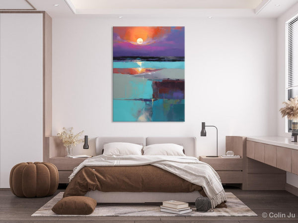 Extra Large Painting on Canvas, Oversized Contemporary Acrylic Painting, Extra Large Canvas Painting for Bedroom, Original Abstract Painting-Silvia Home Craft