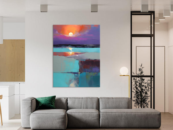 Extra Large Painting on Canvas, Oversized Contemporary Acrylic Painting, Extra Large Canvas Painting for Bedroom, Original Abstract Painting-Silvia Home Craft