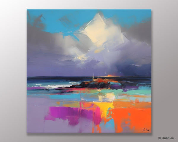 Landscape Canvas Paintings, Modern Canvas Wall Art Paintings, Original Canvas Painting for Living Room, Acrylic Painting on Canvas-Silvia Home Craft