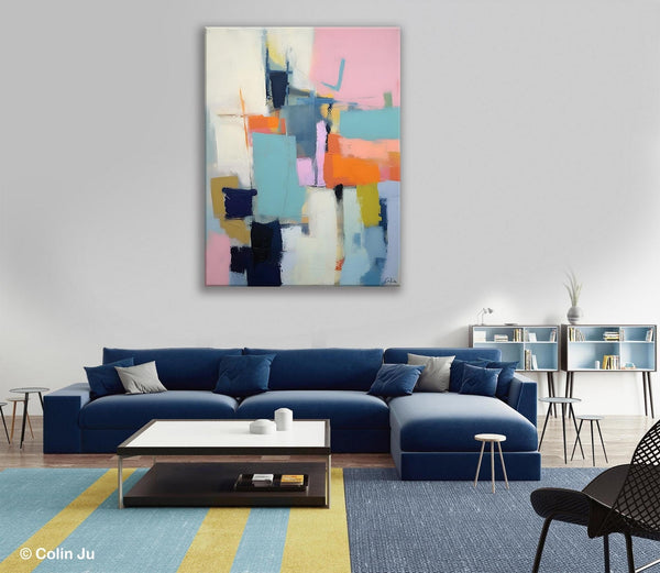 Contemporary Wall Art Paintings, Acrylic Painting on Canvas, Abstract Paintings for Bedroom, Extra Large Original Art, Buy Wall Art Online-Silvia Home Craft