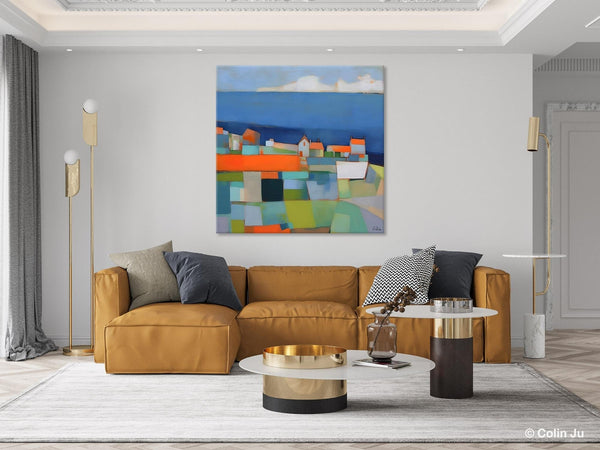 Landscape Canvas Paintings, Original Abstract Wall Art Paintings, Modern Wall Art Painting for Living Room, Acrylic Painting on Canvas-Silvia Home Craft