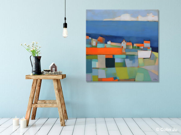 Landscape Canvas Paintings, Original Abstract Wall Art Paintings, Modern Wall Art Painting for Living Room, Acrylic Painting on Canvas-Silvia Home Craft