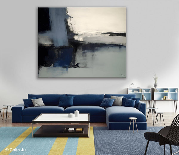 Abstract Painting for Bedroom, Large Original Abstract Art, Contemporary Acrylic Paintings, Abstract Painting on Canvas, Simple Wall Art-Silvia Home Craft