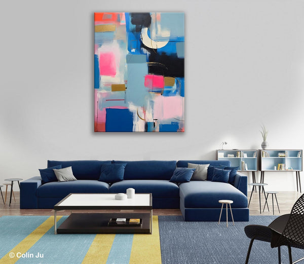 Large Painting Ideas for Living Room, Large Original Canvas Art, Contemporary Acrylic Painting on Canvas, Modern Abstract Wall Art Paintings-Silvia Home Craft