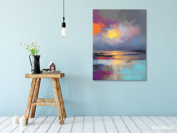 Landscape Painting on Canvas, Abstract Paintings for Bedroom, Contemporary Wall Art Paintings, Extra Large Original Art, Buy Wall Art Online-Silvia Home Craft