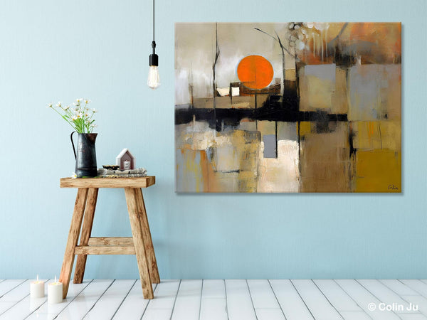 Large Wall Art Ideas for Living Room, Hand Painted Canvas Art, Oversized Canvas Paintings, Original Abstract Art, Contemporary Acrylic Art-Silvia Home Craft