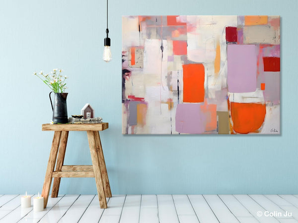 Large Wall Art Ideas for Bedroom, Hand Painted Canvas Art, Oversized Canvas Paintings, Original Abstract Art, Contemporary Acrylic Artwork-Silvia Home Craft