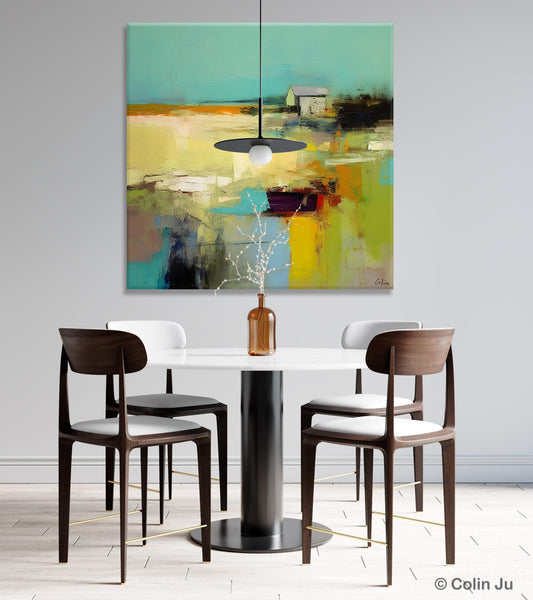 Landscape Canvas Paintings, Original Landscape Paintings, Abstract Wall Art Painting for Living Room, Oversized Acrylic Painting on Canvas-Silvia Home Craft