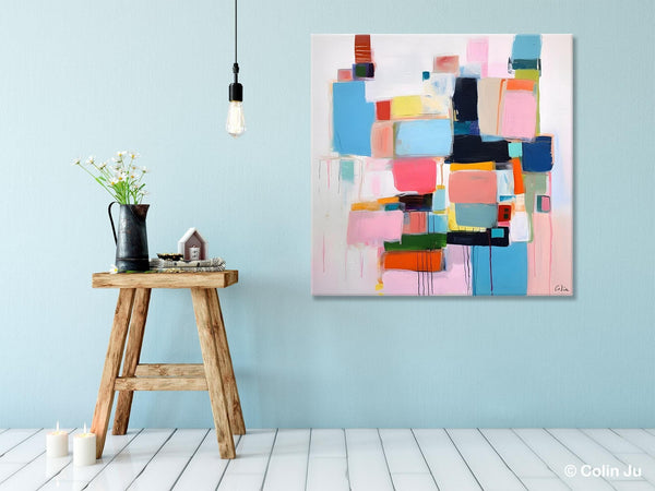Modern Canvas Paintings, Large Abstract Art for Bedroom, Original Abstract Wall Art, Simple Modern Acrylic Artwork, Contemporary Canvas Art-Silvia Home Craft